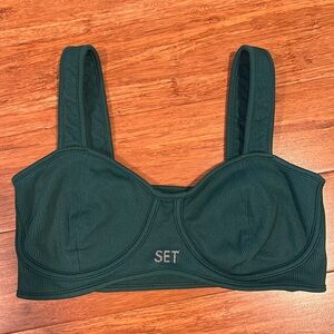 SET ACTIVE green sports bra top